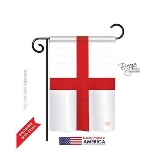 Breeze Decor 58168 England St. Georges Cross 2-Sided Impression Garden Flag - 13 x 18.5 in.