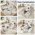thumbnail image 6 of 137" U-Shaped Sectional Sofa with Chaise, Modular Cloud Sectional Couch with Deep Seat for Living Room, Modern Boneless Couch with Back Cushion, Pillow, Ottoman, No Assembly Required, Corduroy Fabric, 6 of 15