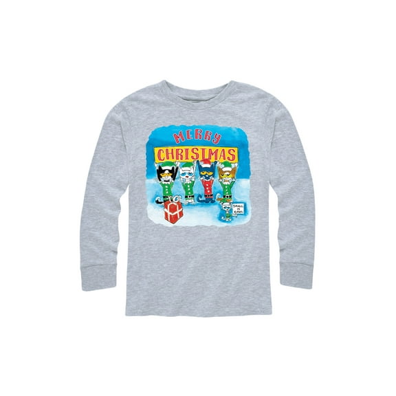 Pete The Cat - Merry Cristmas - Youth Long Sleeve Graphic T-Shirt