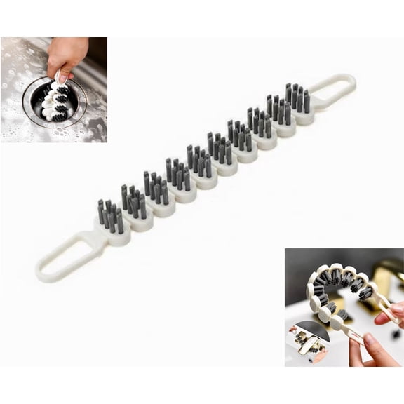 Flexible Gap Cleaning Brush - Bendable Scrub Brush for Kitchen and Bathroom - Multi-functional Narrow Space Scrubber for Faucets, Window Tracks, and Tile Grout - Ergonomic Non-Slip Grip