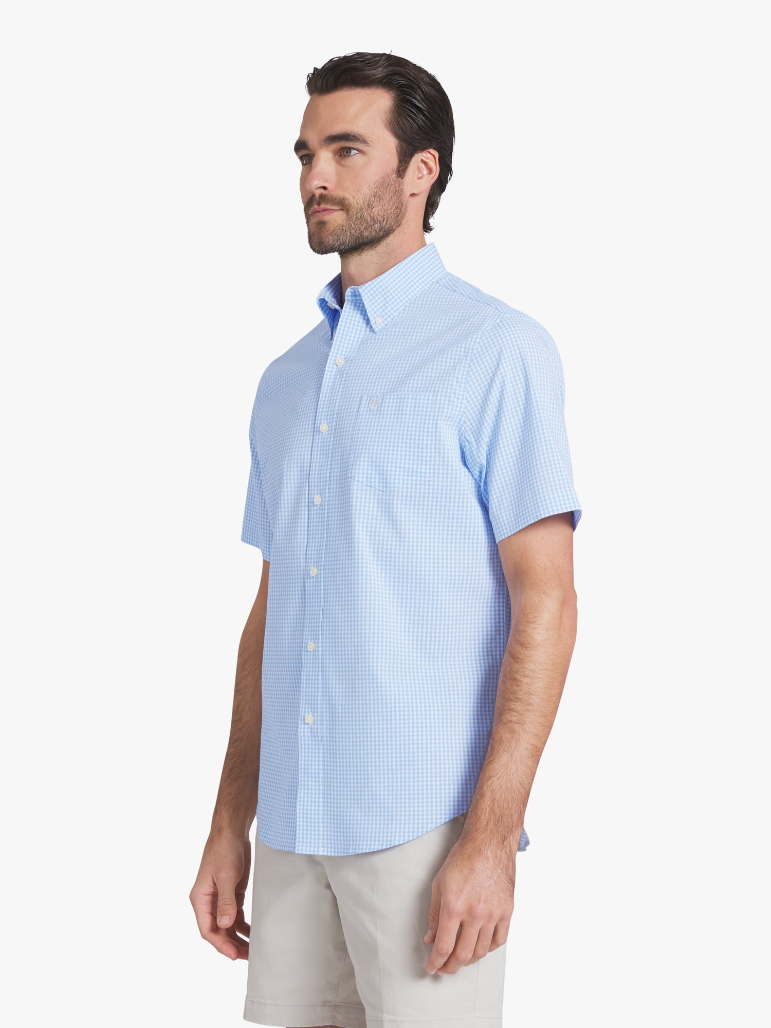 Chaps Men's & Big Men's Short Sleeve Easy Care Stretch Poplin Shirt, Sizes S-3XL