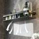 thumbnail image 2 of 1pc, Bathroom Storage Rack, Sticky Storage Rack, No Drilling, No Drilling, Anti-rust Aluminum Alloy Wall Hanger, Waterproof, Anti-rust, Strong Load-bearing, Used For Placing Shampoo, Shower Gel, Etc., 2 of 4