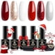 thumbnail image 2 of MEFA Juego de esmaltes de uñas de gel de Navidad, 6 colores, tonos rojos y blancos con purpurina, tonos de bastón de caramelo de invierno, brillo plateado, champán, diseño de uñas, salón de manicura,, 2 of 4