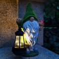 thumbnail image 4 of Estatua solar para jardín con linterna, diseño de gnomo VIOYOUNS, 19 cm, 4 of 8