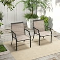 thumbnail image 4 of Costway 2 Piece Patio Dining Chairs Large Outdoor Chairs with Breathable Seat & Metal Frame Coffee, 4 of 8