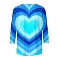 thumbnail image 4 of Craaazy Women's Valentines Day Crew Neck 3/4 Sleeve Cozy Love Shirts Gifts, 4 of 6