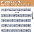 thumbnail image 3 of 5 Rolls Christmas Ribbon 1.5 inch Wide Decorative Ribbon for Gift Wrapping and Holiday Decorations Blue and White Porcelain-style, 3 of 7
