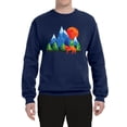 thumbnail image 2 of Neon Colorful California Bear Sunset Cali Redwoods | Mens Fashion Crewneck Graphic Sweatshirt, Navy, Medium, 2 of 4