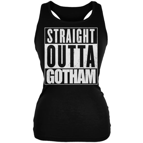 Straight Outta Gotham Black Juniors Soft Tank Top - 2X-Large