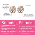 thumbnail image 2 of Cate & Chloe Mae 18k Rose Gold Plated Stud Earrings with Round Cut Swarovski Crystals for Women, 2 of 9
