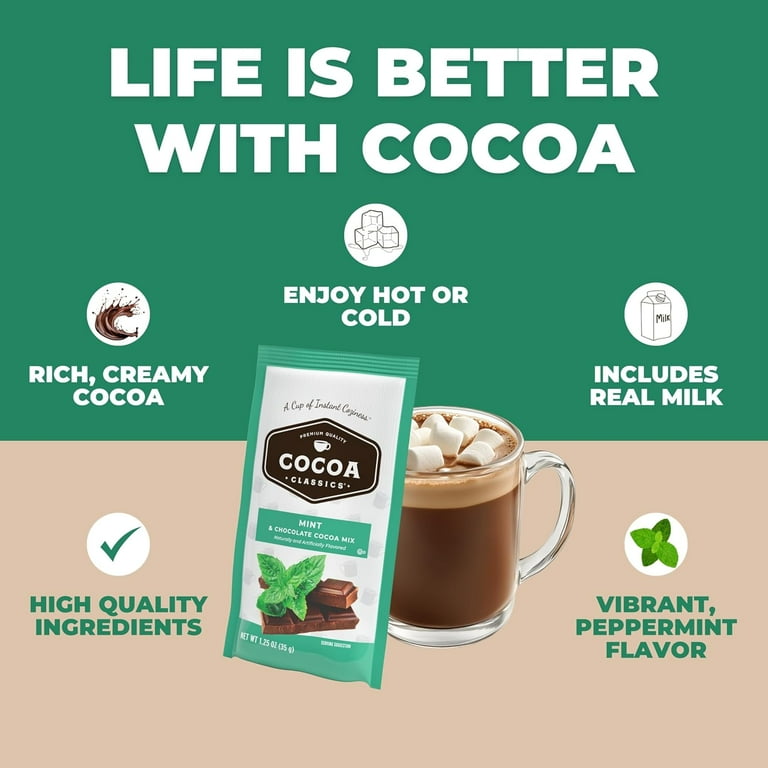 Cocoa Classics Mint Cocoa Mix, 1.25oz, Gluten Free & Kosher Dairy