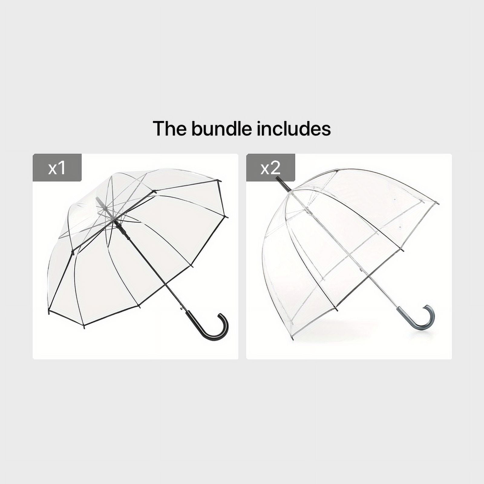 1 Pack Clear Dome Bubble Umbrella - See-Through, Rain & Windproof, Automatic Open, 47-Inch Wide Canopy - Perfect for Weddings, Prom, Graduation, Outdoor Events, Men, Women, All Ages