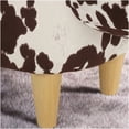 thumbnail image 6 of Brown and White Cow Print Velvet Ottoman Footstool, Modern Animal Shaped Accent Stool for Living Room, Bedroom, Porch, Garden Decor, 6 of 8