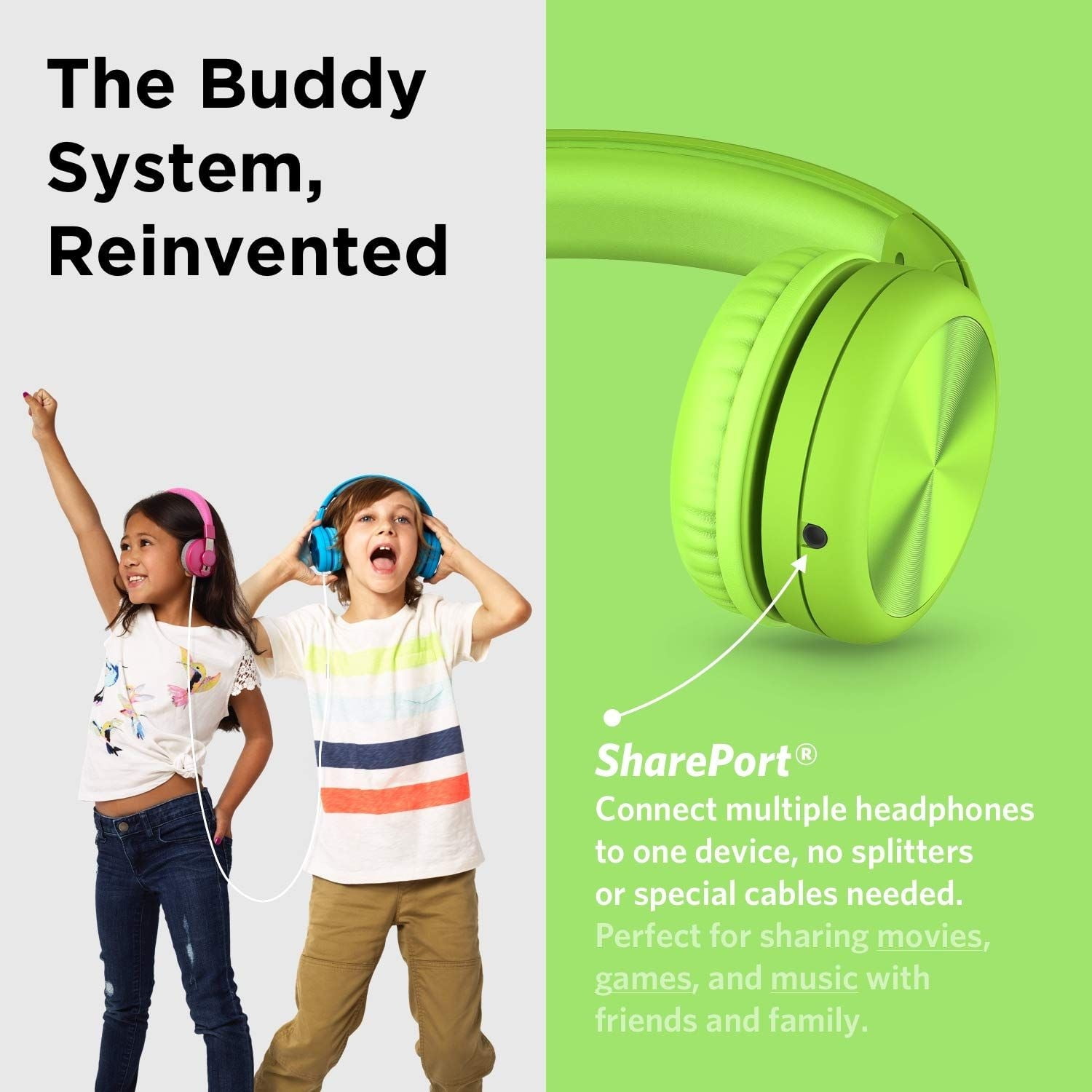LilGadgets Kid's Foldable Wired Over-Ear Headphones, Green