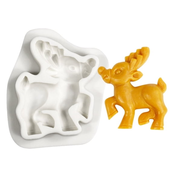 Christmas Themed Silicone Mold Reindeer Shape Baking Tools Handmade Fondant/Cake Casting Mould for Baking Lovers