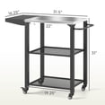 thumbnail image 3 of Olurrisa Stainless Steel Top Oven Stand with Foldable Side Table,Three-Shelf Outdoor Grill Cart Table with Hooks, 3 of 7