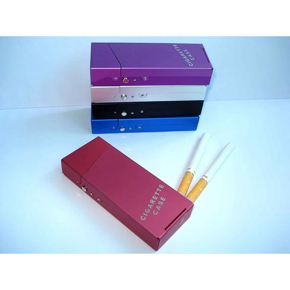 Cigarette Carrying Case Holder 10 Cigarettes- Stylish Case for 100's CIGARETTE (RED COLOR) (GD-1096)