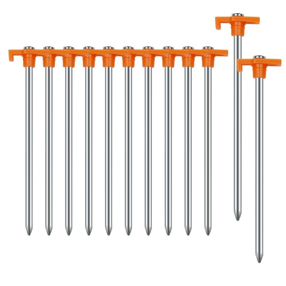 Estacas para tienda de campaña AVOFOREST, resistentes, 12 unidades, 18 cm, metal no oxidado