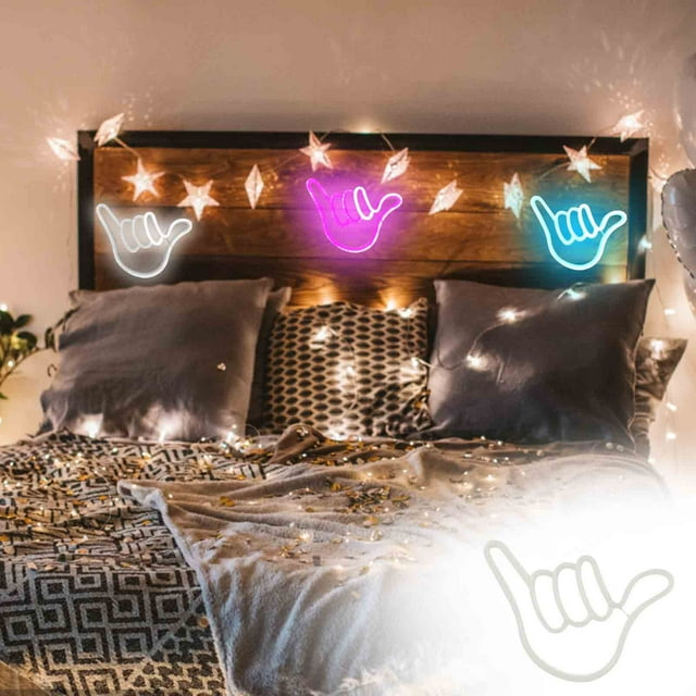 Iumwxz Lamp Light Neon Finger Modeling Indoor Neon Sign Usb+Battery Dual Use Floor Lamp Room Decor B Plastic Deals Flyer