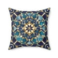 thumbnail image 6 of Moroccan Mosaic Square Pillow, Ethnic Boho Throw Cushion, Blue Tan Decorative Pillow, Eclectic Home Accent, Decorative Sofa Pillow, 6 of 6