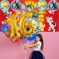 thumbnail image 7 of Tom and Jerry 16th Tableware Balloons Cake Toppers Backdrop Banner Supplies Party Decor Plates Decorations, 7 of 7