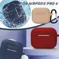thumbnail image 2 of Ruifaya Funda protectora de silicona para auriculares AirPods Pro 4, a prueba de golpes, 2 of 6
