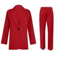 thumbnail image 5 of GILIGEGE Two Piece Sets for Women Sets Women 2 Outfits Outfits 2025 Casual Pant Suits Plus Size Wide Pants Suit Set Red 3Xl, 5 of 6