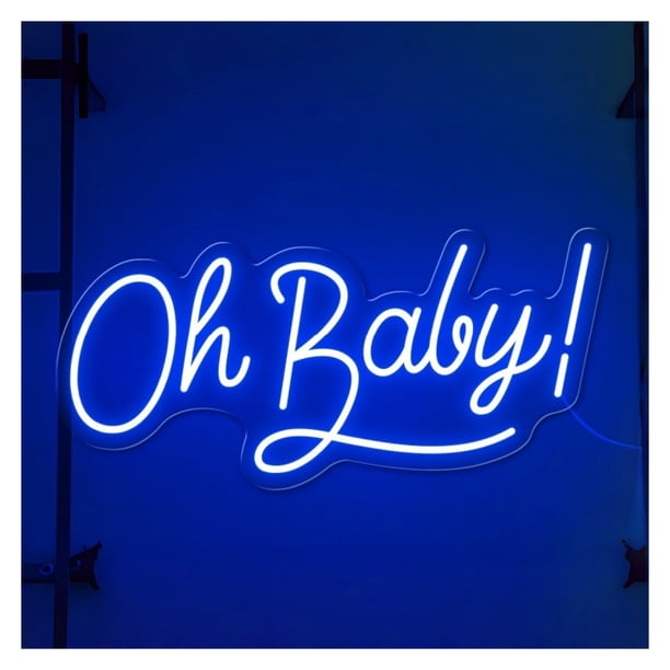 Letrero De Neón "Oh Baby" Para Decoración Baby Shower, Fiesta, Sala Juegos, Dormitorio, Bar, Estar, Cumpleaños, Pared 45cm