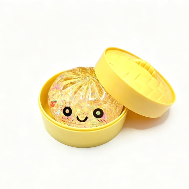 YiJuHui Glitter Stress Ball Squishy Toys for Adults Fidget Sensory Toys Anxiety Relief Gifts Soft Squeeze Toy with Cute Face for Desk Office Home Stress Relief