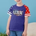 thumbnail image 2 of GERsome Unisex Kids Short Sleeve T-Shirts Crewneck 4th of July Patriotic Tops American Flag Graphic Tees for Boys and Girls, 4-5 Years, 2 of 4