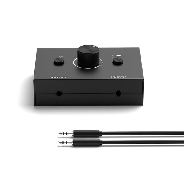 Selector estéreo Dingsun con interruptor de audio con control de volumen