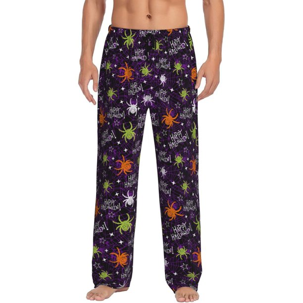 Balery Halloween Pantalones de pijama para hombre, pijama ultraligero, pantalón de descanso-3X-Large