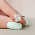 thumbnail image 3 of 1 CT Cushion Cut Ring Moissanite Diamond Engagement Ring 14K Solid Gold Ring Solitaire Hidden Halo Promise Ring, 3 of 6