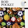 thumbnail image 5 of Sport Blackout Curtains Watercolor Basketball Soccer Baseball Tennis Cool Ball Art Curtains for Living Room Room Darkening Bedroom Curtains with Grommet W63 x L63 Inch, 5 of 5