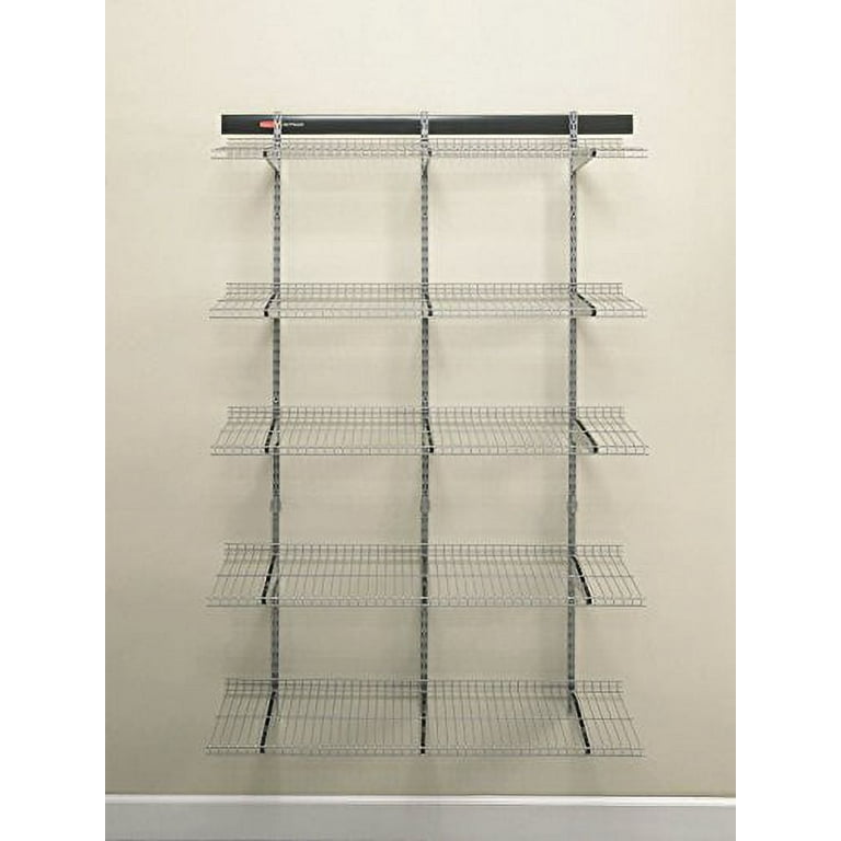 Rubbermaid FastTrack 16 in. W x 4 ft. D Silver Metal Wire Shelf 