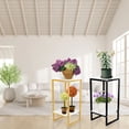 thumbnail image 1 of Flower Stand, 60cm Iron Frame Multifunctional Easy Assembly Flower Pot Shelf Practical Minimalist Design 2 Tiers Flower Stand for Balcony Garden Entryway, 1 of 7