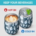 thumbnail image 4 of 12oz Stemless Wine Tumblers Dark Blue Halloween Ghosts Vacuum Insulated Stainless Steel Travel Tumbler Cups Mug with Lid and Straw for Champaign,Cocktail,Beer with Cleaning Brush, 4 of 5