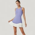 thumbnail image 3 of Women's Sleeveless Tennis Dress with Scoop Neck Fitted Bodice and Contrast Pleated Hem - Large, Lavender, 3 of 5