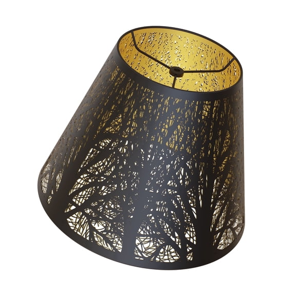 SWAIFDEE Medium Lamp Shade, Barrel Metal Lampshade with Pattern of Trees Lampshade for Table Lamp and Floor Light, 5x9x7 in, Metal Lampshades, Spider