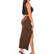 thumbnail image 5 of VISgogo Traje de falda corta para mujer Color sólido Sin mangas Cuello en U Crop Tank Tops + Falda con abertura lateral fruncida VISgogo moda, 5 of 9