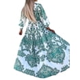 thumbnail image 3 of TRKIYQC Vestido de Playa de Manga Larga para Mujer con patrón de Flores, Decoración Plisada de Tipo Largo Ropa de Primavera TRKIYQC moda, 3 of 5