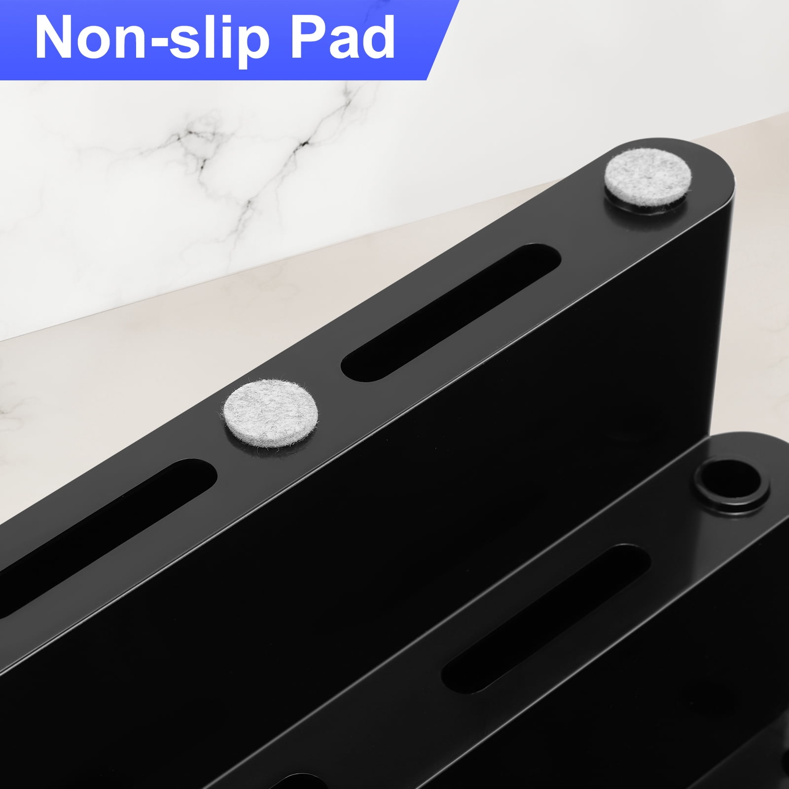 Freestanding Six Pocket Plastic Magazine Rack File Holder, Black