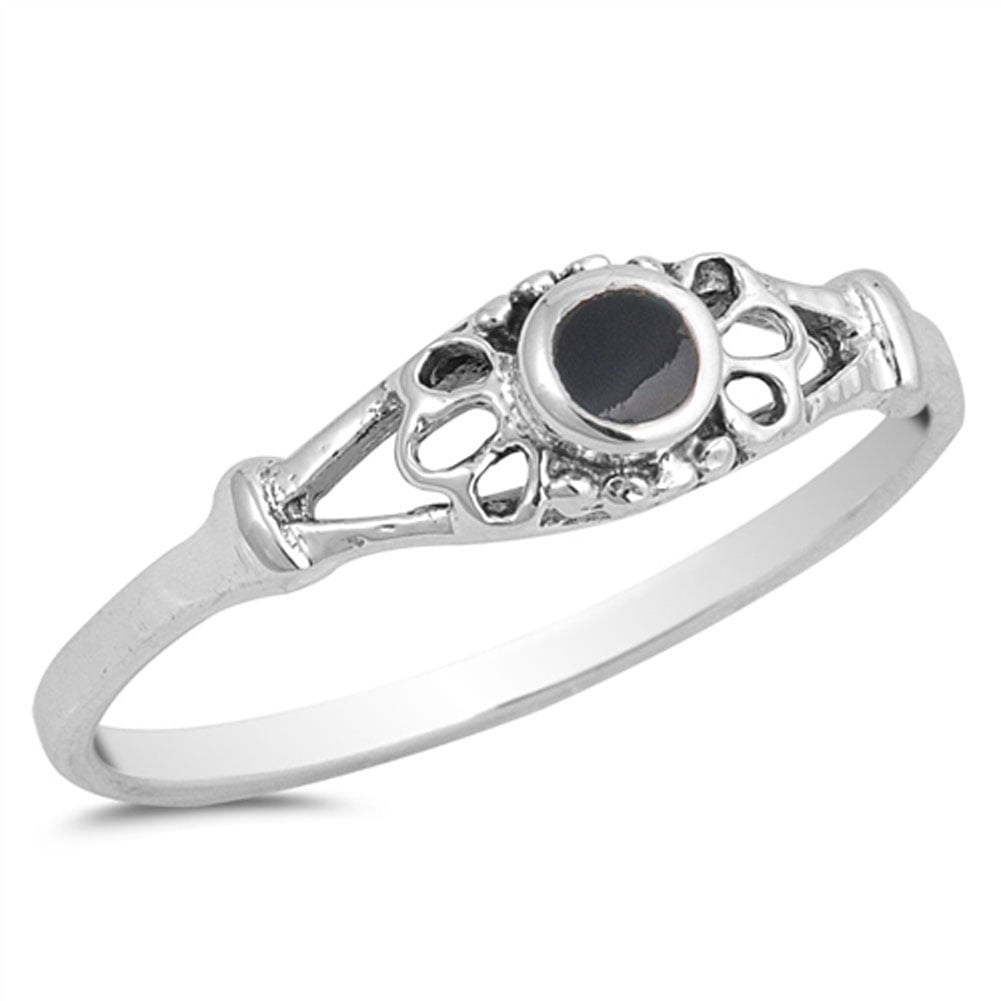 CHOOSE YOUR COLOR Sterling Silver Vintage Design Ring 