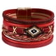 thumbnail image 1 of Pulsera multicapa envolvente, joyería, regalos, pulsera boho hecha a mano, cuerda trenzada Rojo, 1 of 9