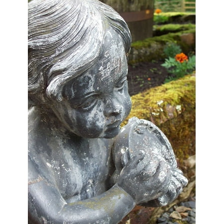 Child Sculpture - Framed Art For Your Wall Child Statue Boy Sculpture Monument Garden 10x13 Frame