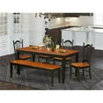 thumbnail image 2 of East West Furniture Nicoli 6-piece Dining Room Set with Bench in Black/Cherry, 2 of 8