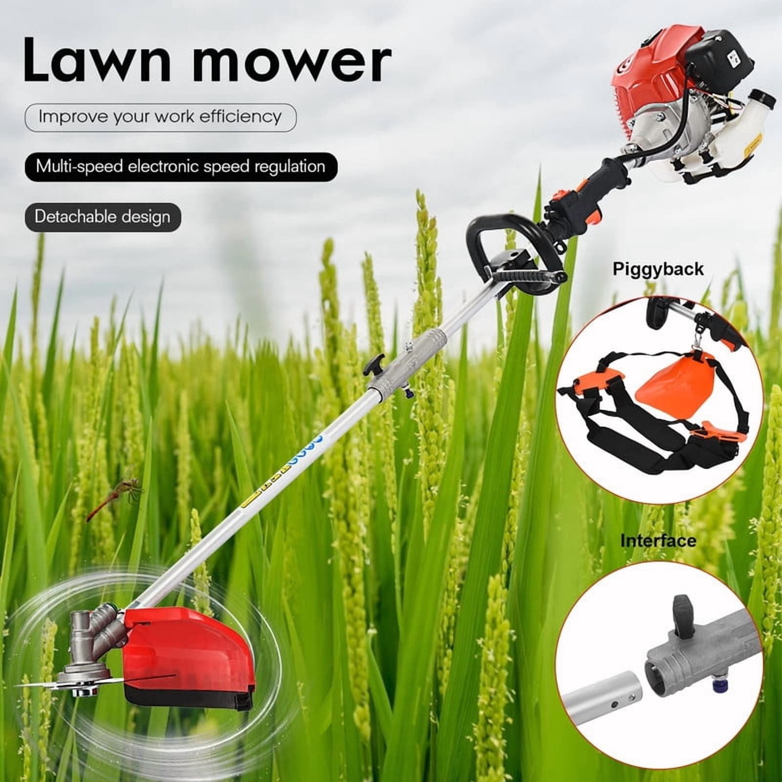 5 in 1 Gas Weed Eater, 52cc 2-Cycle Grass Trimmer & Hedge Trimmer, Brush Cutter, Weed Wacker Gas Powe, Pole Saw with Extension Pole, String Trimmer for Home, Garden, Lawn Care