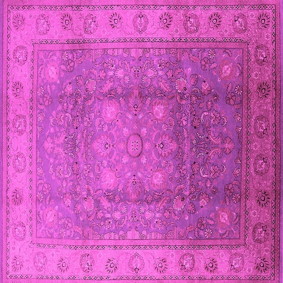 Ahgly Company Indoor Square Oriental Pink Traditional Area Rugs, 8' Square