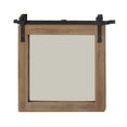 thumbnail image 6 of DecMode Industrial Brown Square Shaped Wall Mirror with Natural Wood Grain Pattern, 31"W x 31"H, 6 of 14