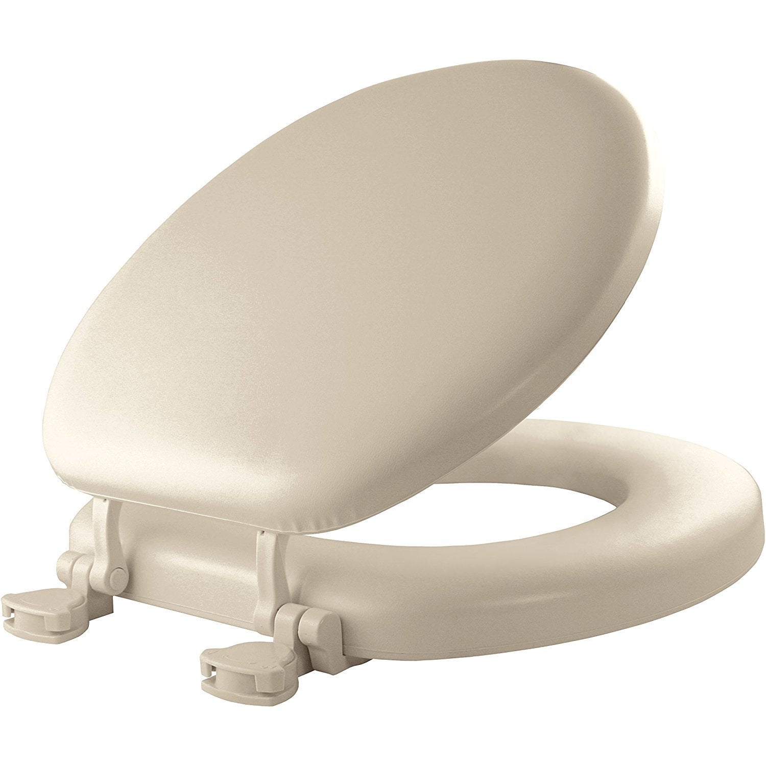 MAYFAIR  13EC 000 Soft Toilet Seat Easily Removes Padded with Wood Core, ROUND 